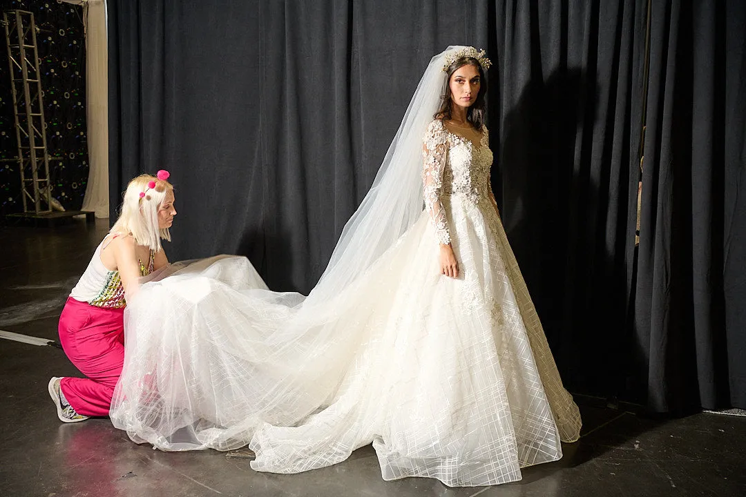 21002 Westwood Sequin Ballgown with Long Lace Sleeve