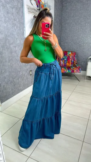6079 Denim maxi skirt