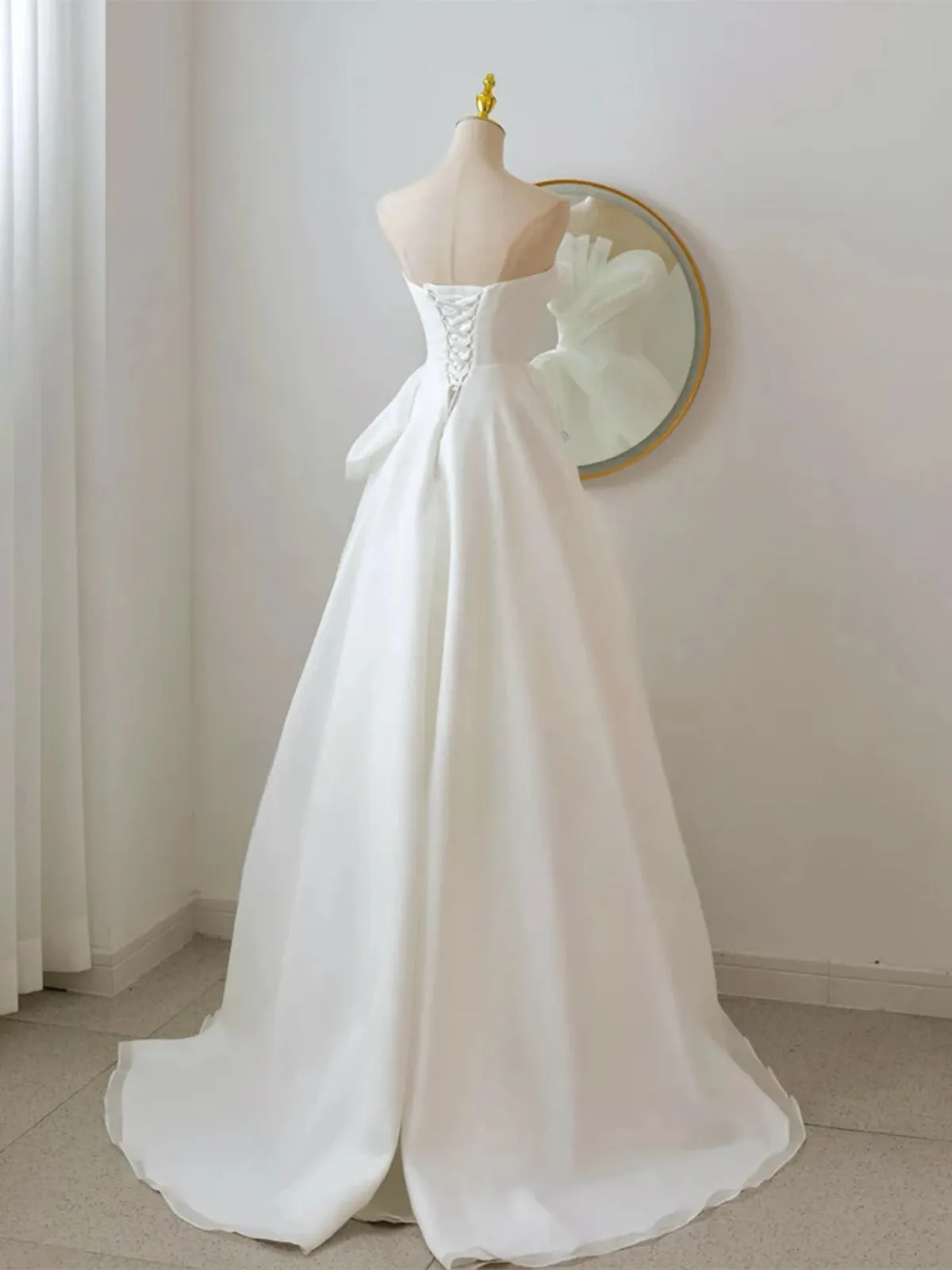A Line White Wedding Dresses, A Line White Prom Formal Dresses