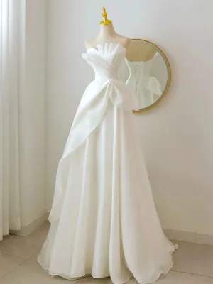 A Line White Wedding Dresses, A Line White Prom Formal Dresses