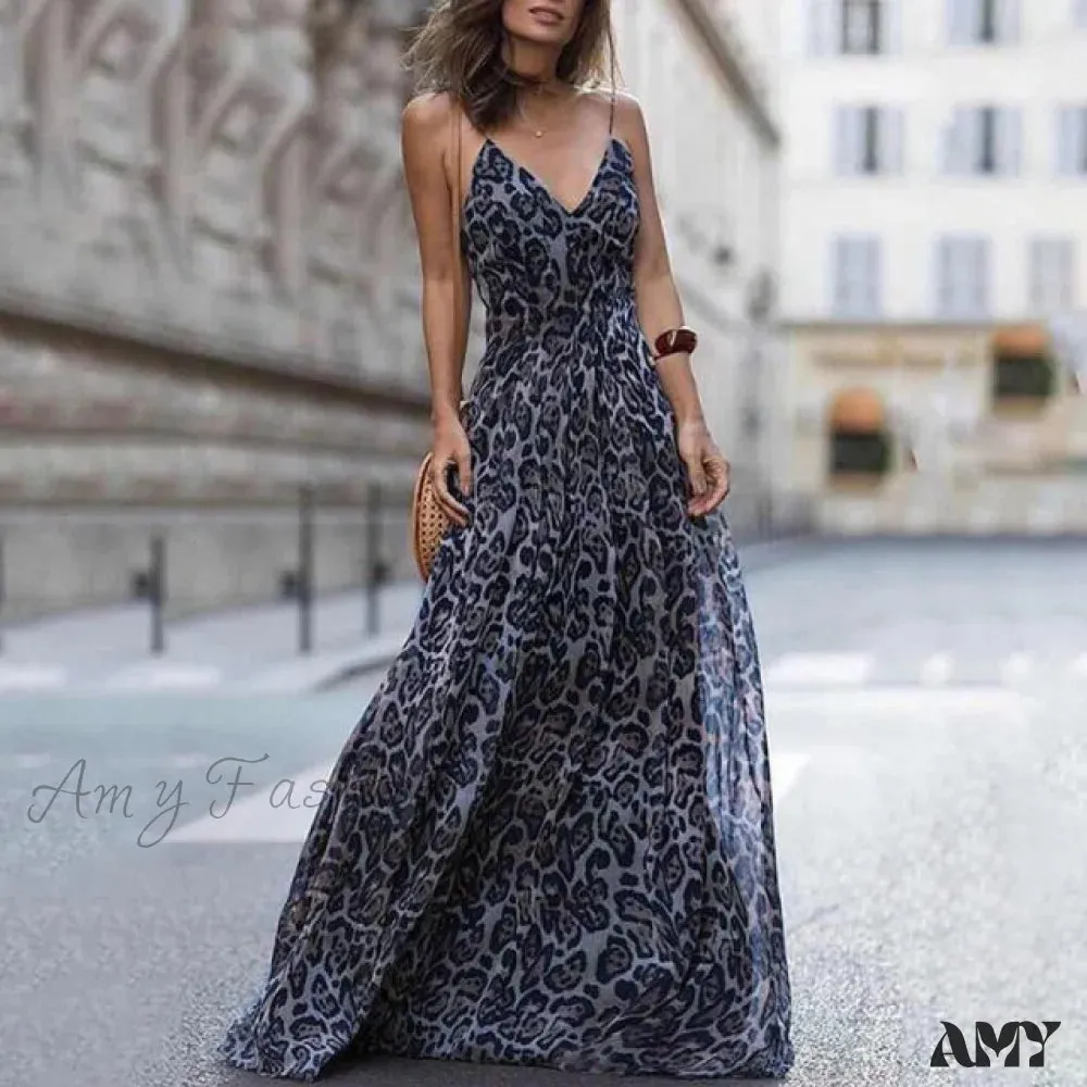 Amy Fashion - Gorgeous Slim Sleeveless Chiffon Long Maxi Dresses
