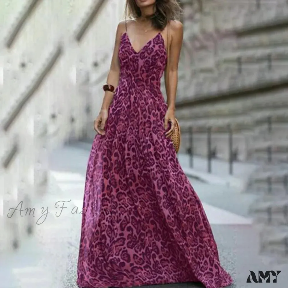 Amy Fashion - Gorgeous Slim Sleeveless Chiffon Long Maxi Dresses