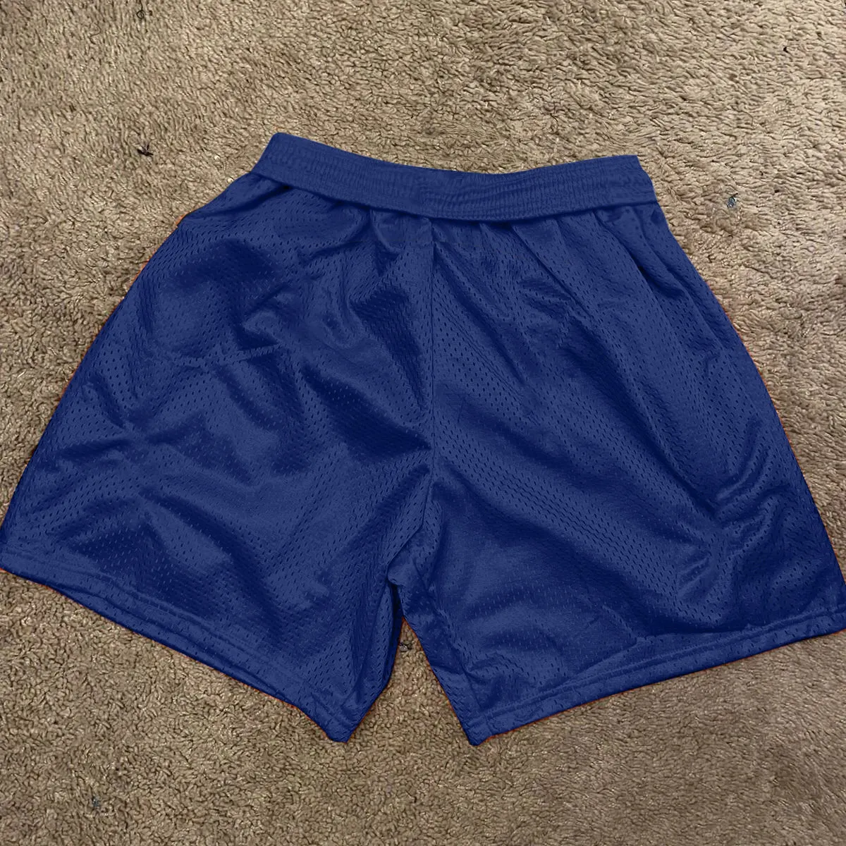 Angel Print Vintage Mesh Track Shorts