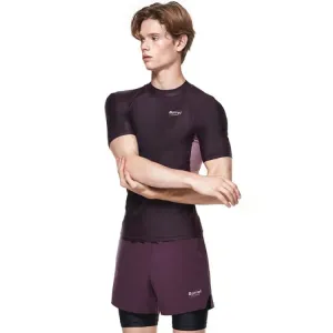 Barrel Mens Abyssal Short Sleeve Rashguard-OLD BURGUNDY