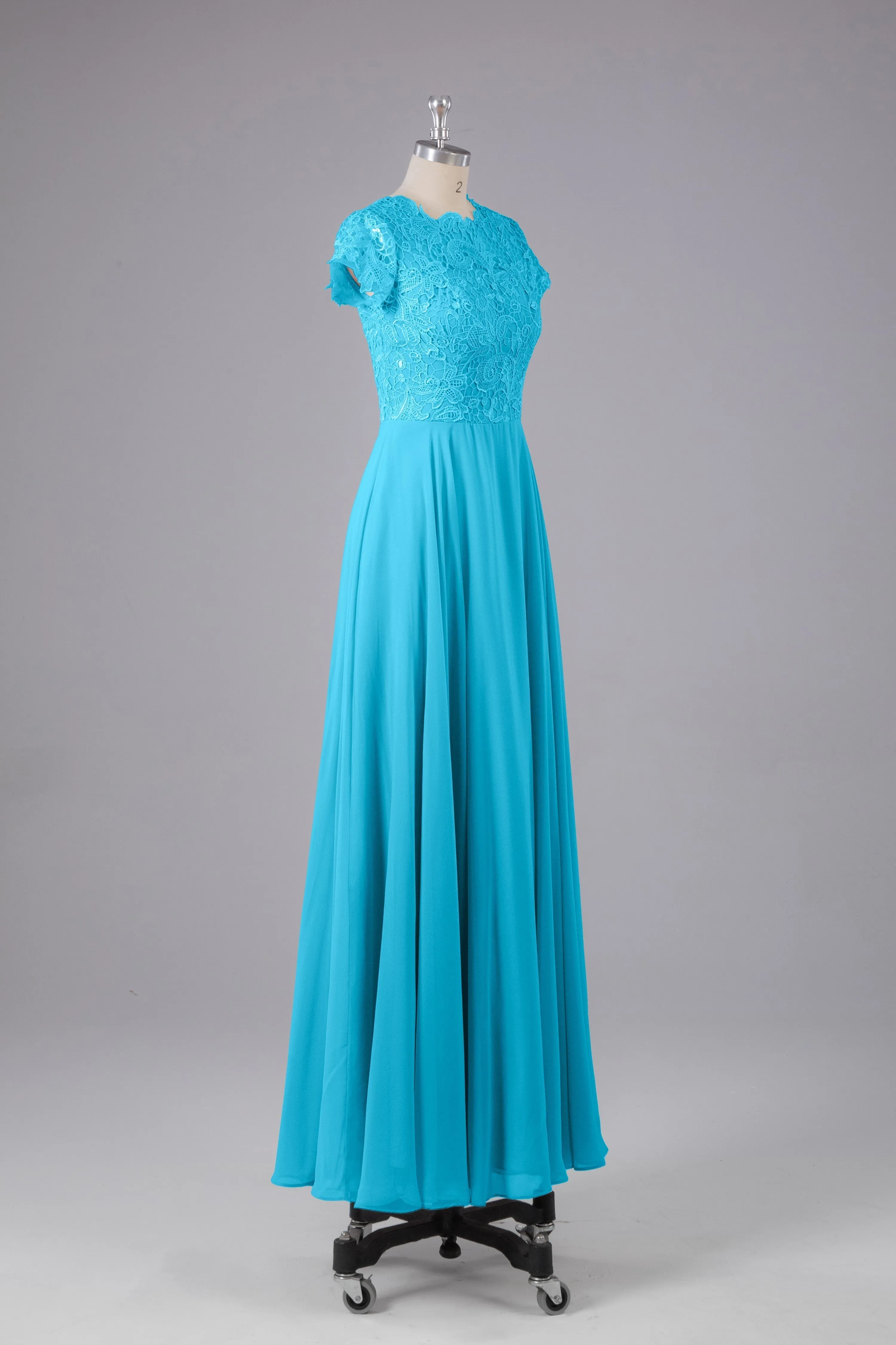 Beautiful A-Line Cap Sleeves Long Bridesmaid Dresses With Pockets