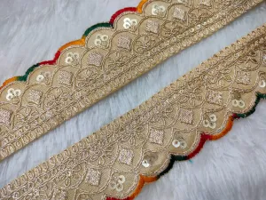 Beige Fancy Zari Trim