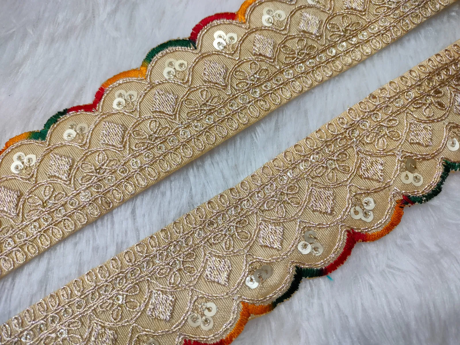 Beige Fancy Zari Trim