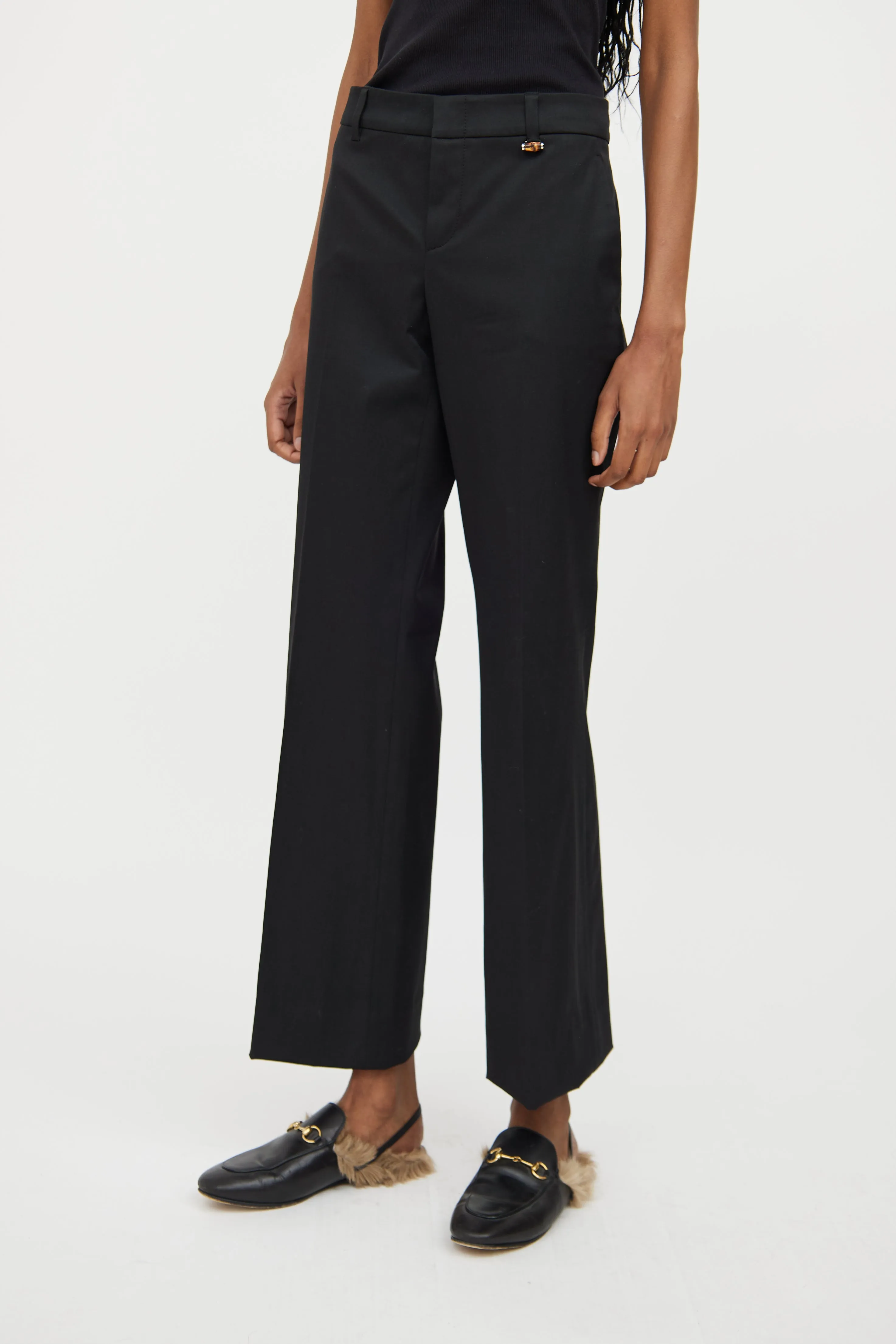Black Bamboo Detail Blazer & Pant Set