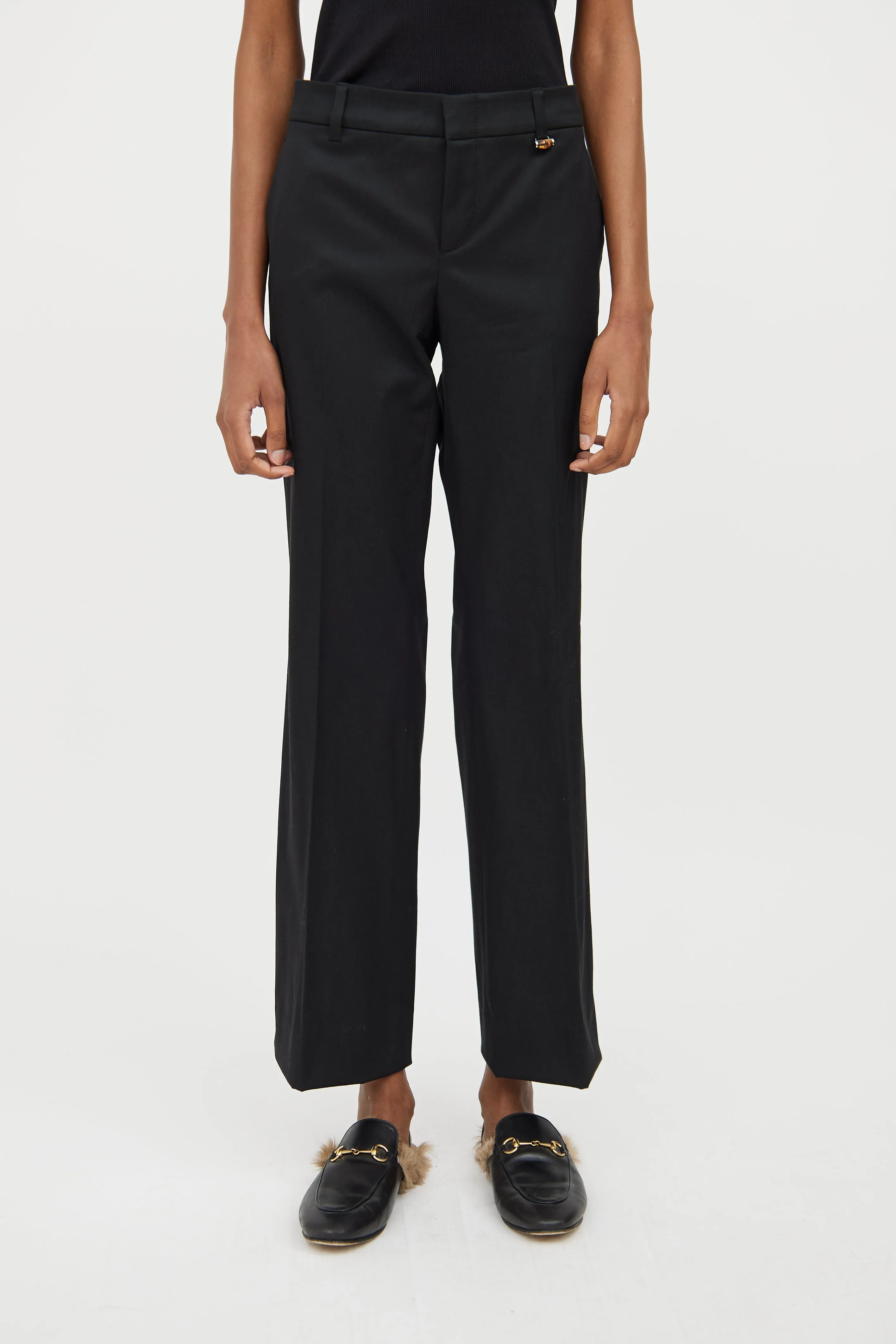 Black Bamboo Detail Blazer & Pant Set