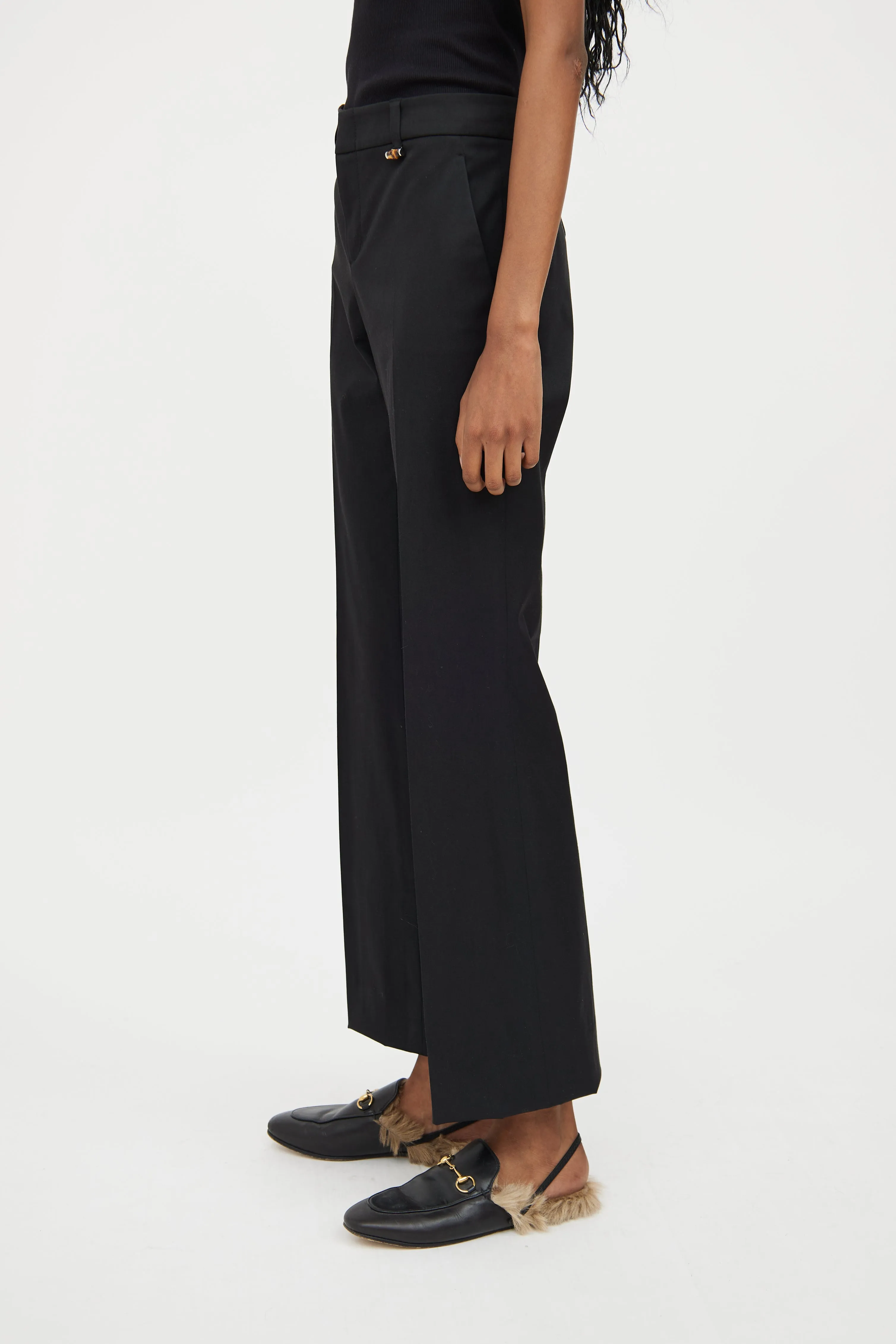 Black Bamboo Detail Blazer & Pant Set