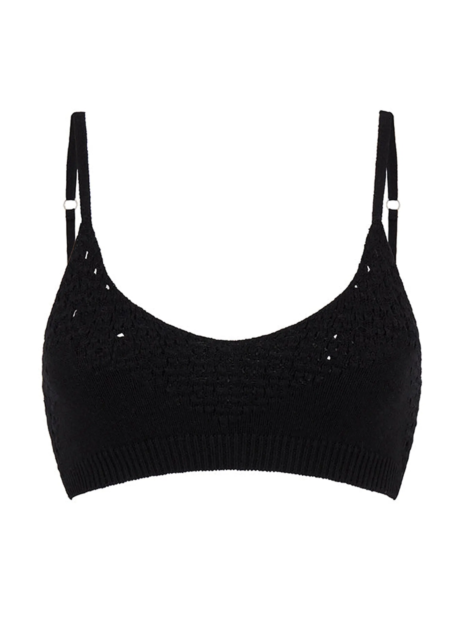 Black crochet cashmere bralette