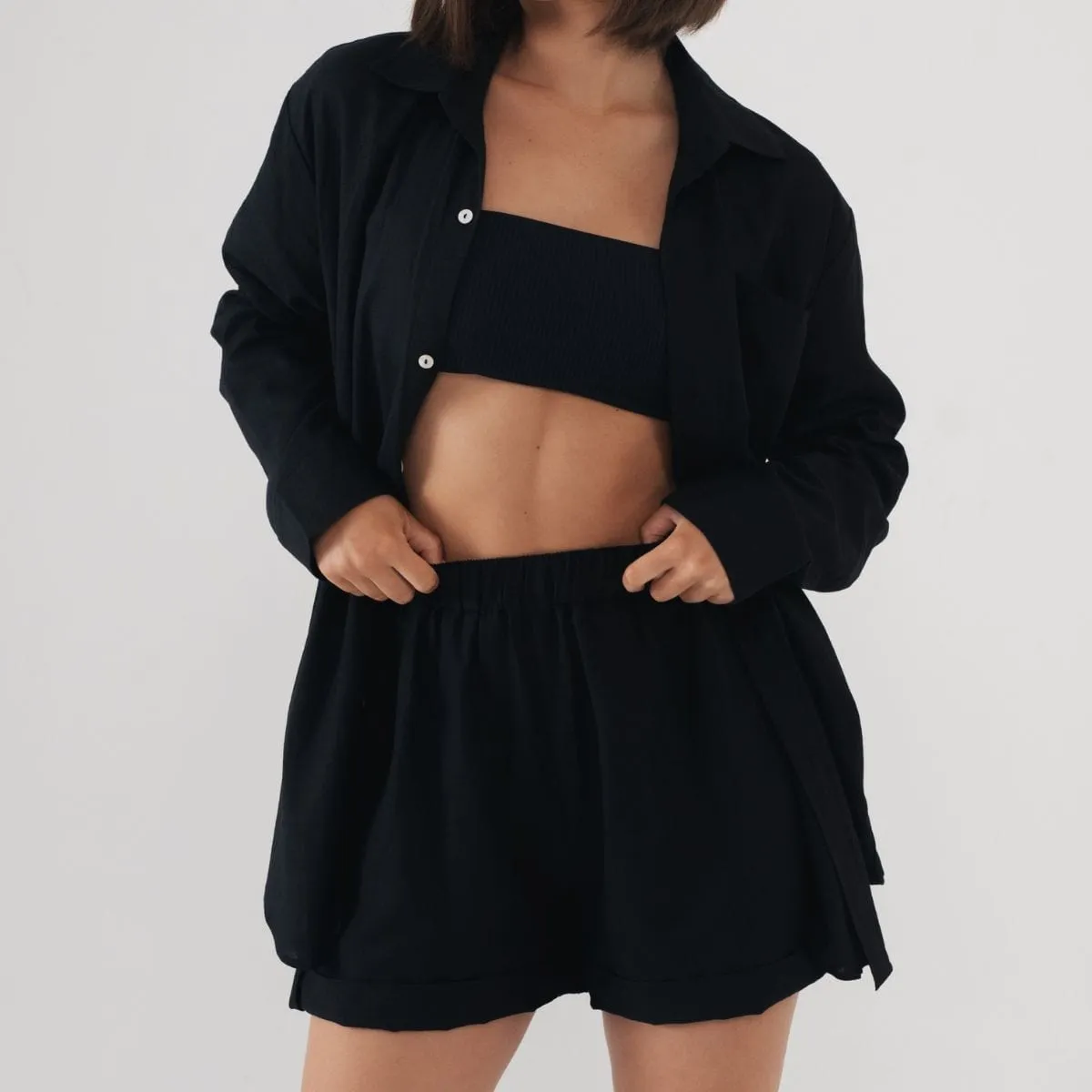 Black Long Sleeve Button Down Shirt