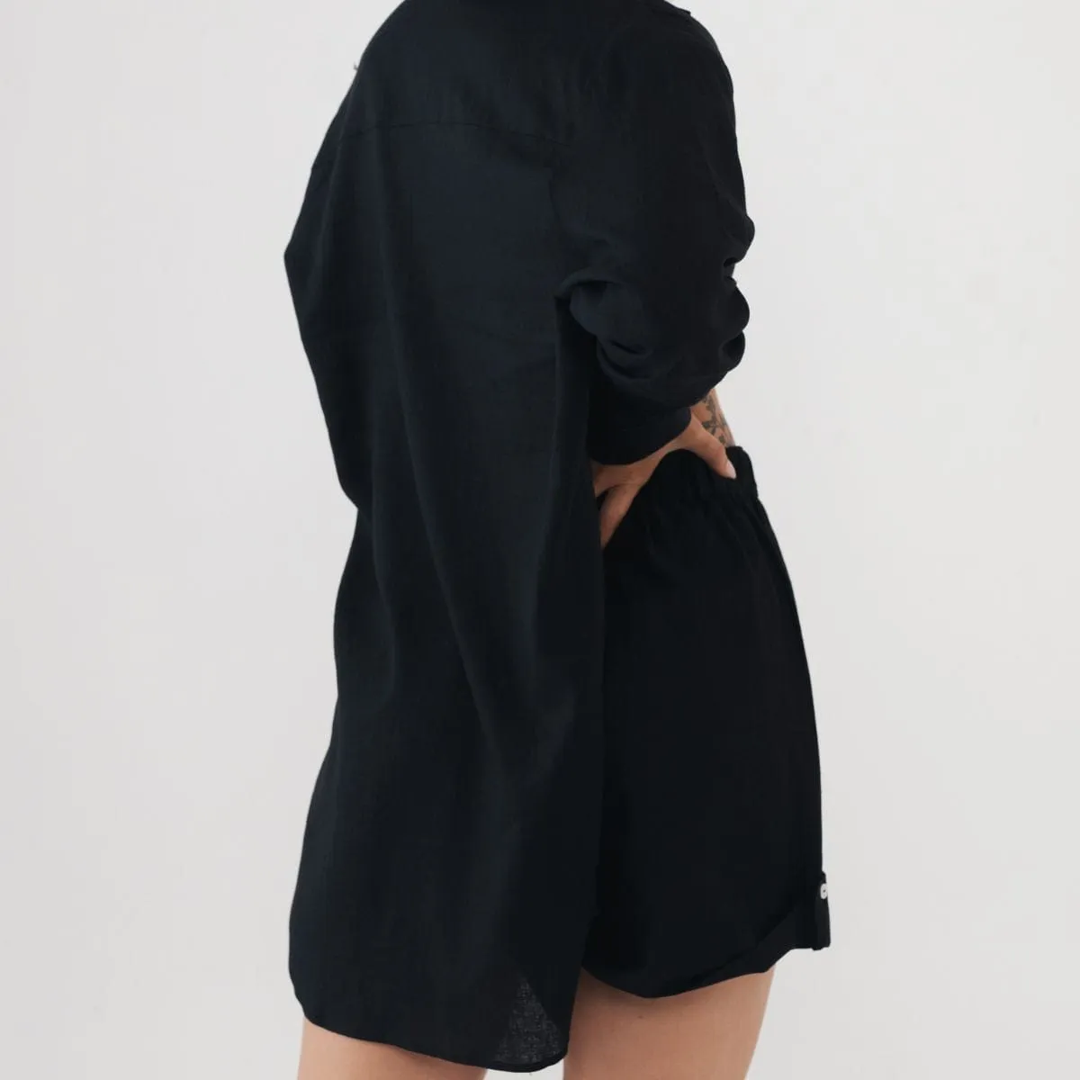 Black Long Sleeve Button Down Shirt