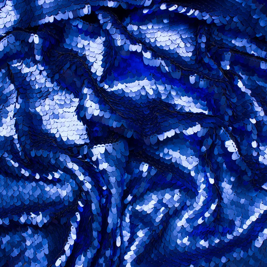 Blue Overlapping Matte Sequin