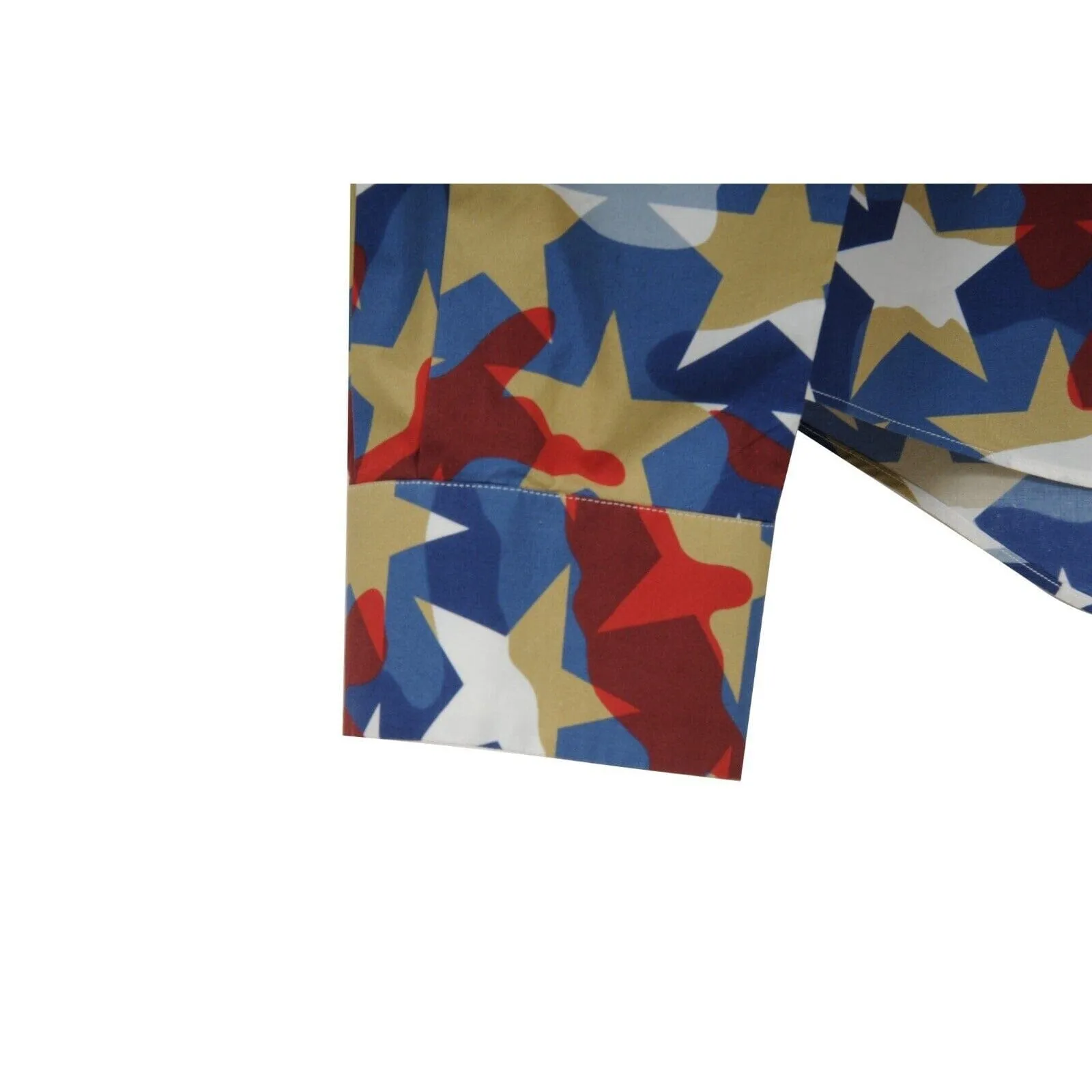 Blue Red Camo Star Button Down Shirt