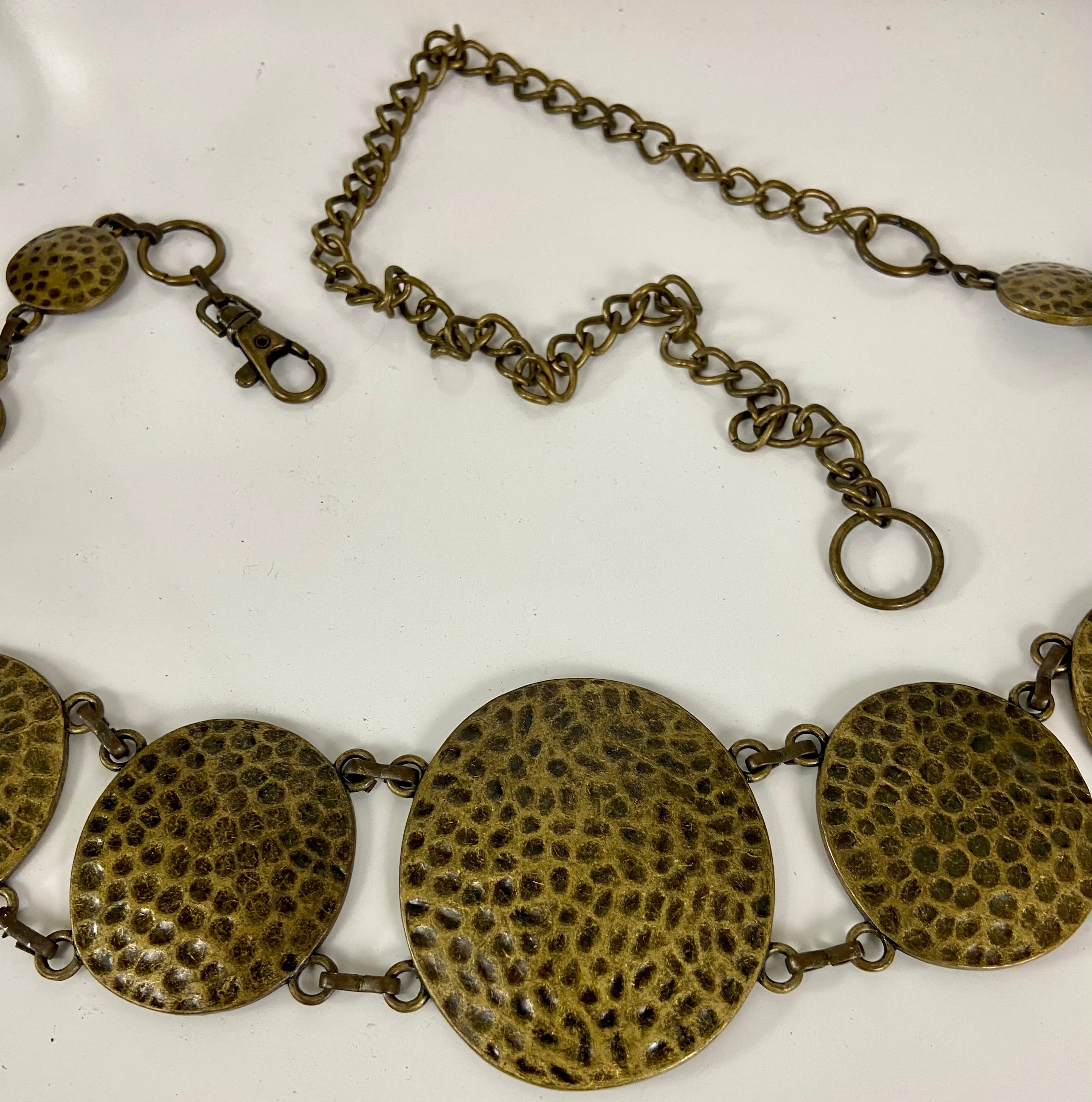 Bronze hammered circle belt