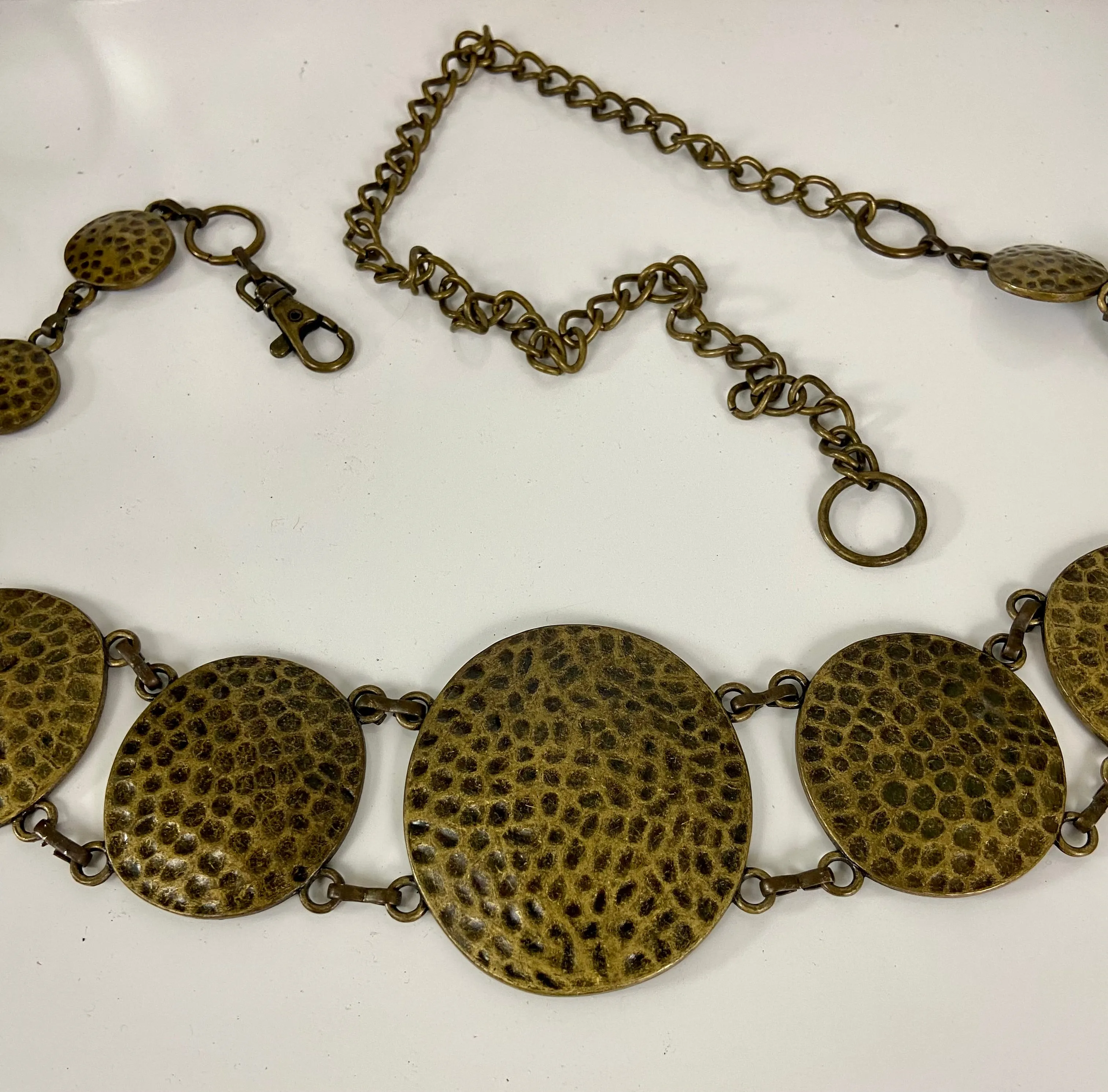 Bronze hammered circle belt