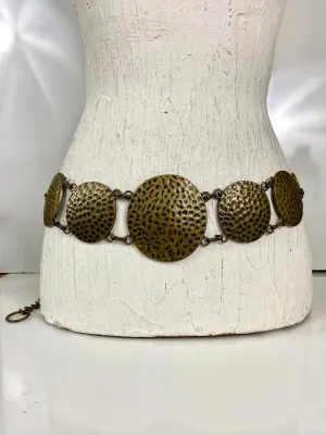 Bronze hammered circle belt
