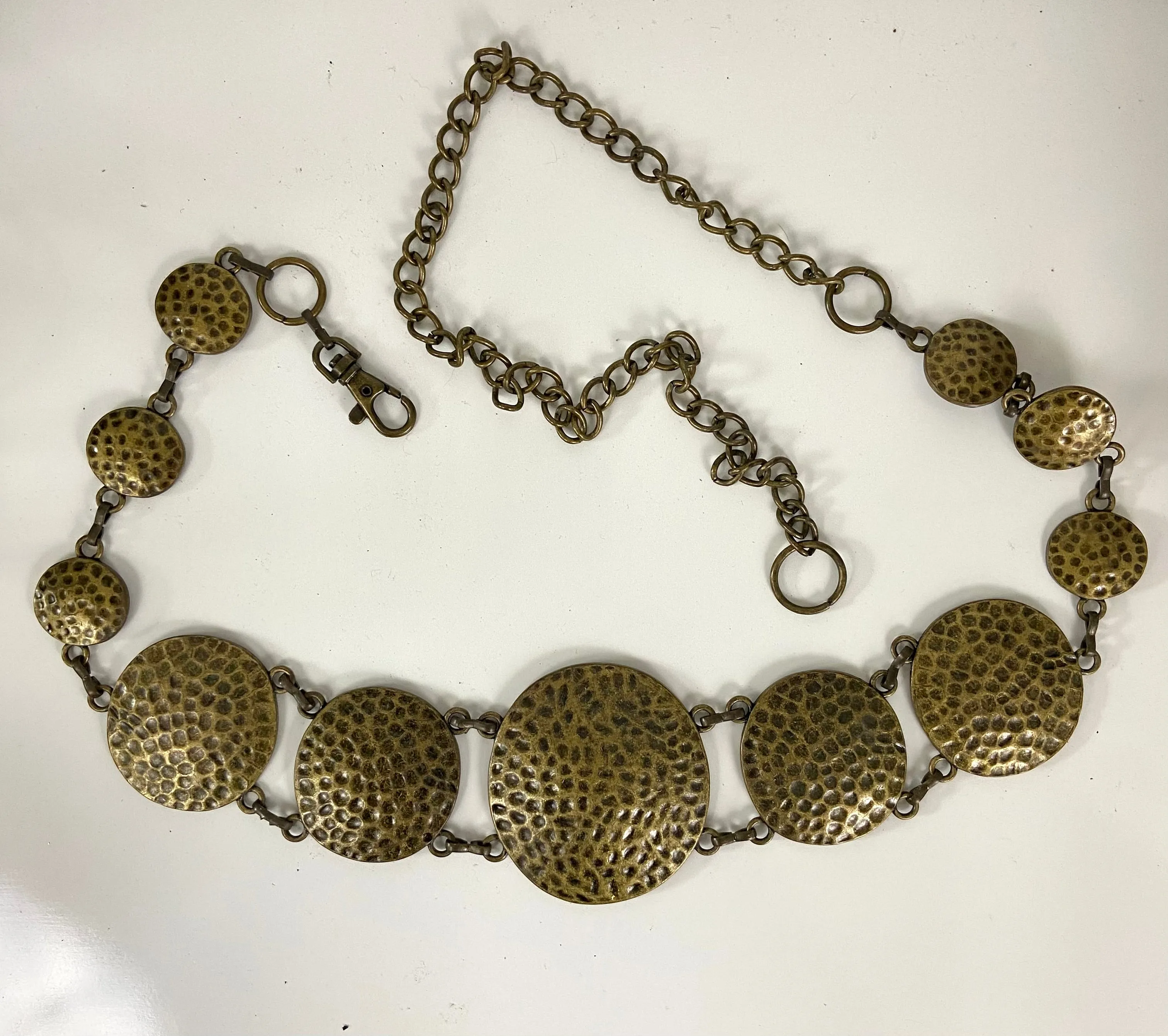 Bronze hammered circle belt