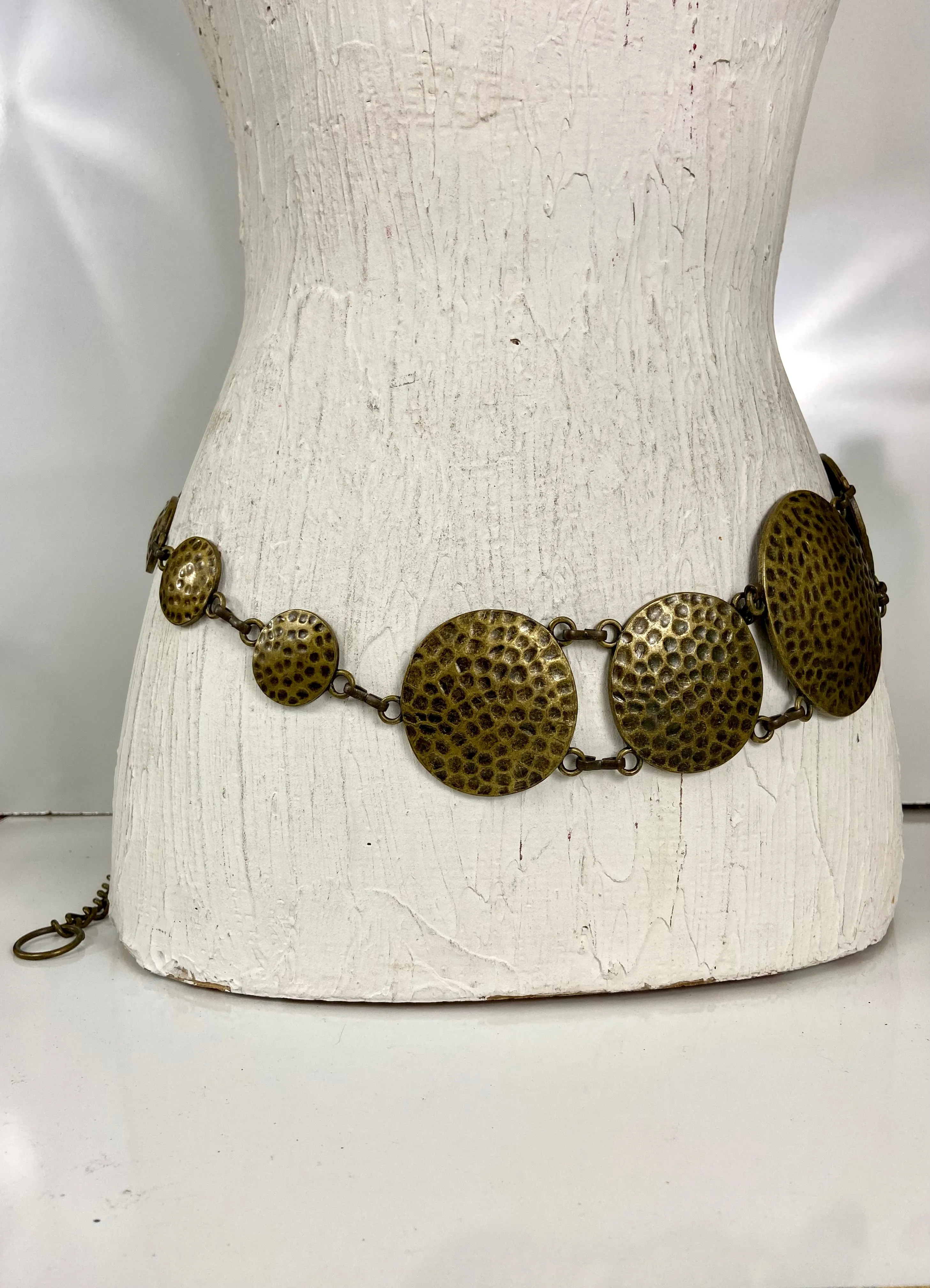 Bronze hammered circle belt
