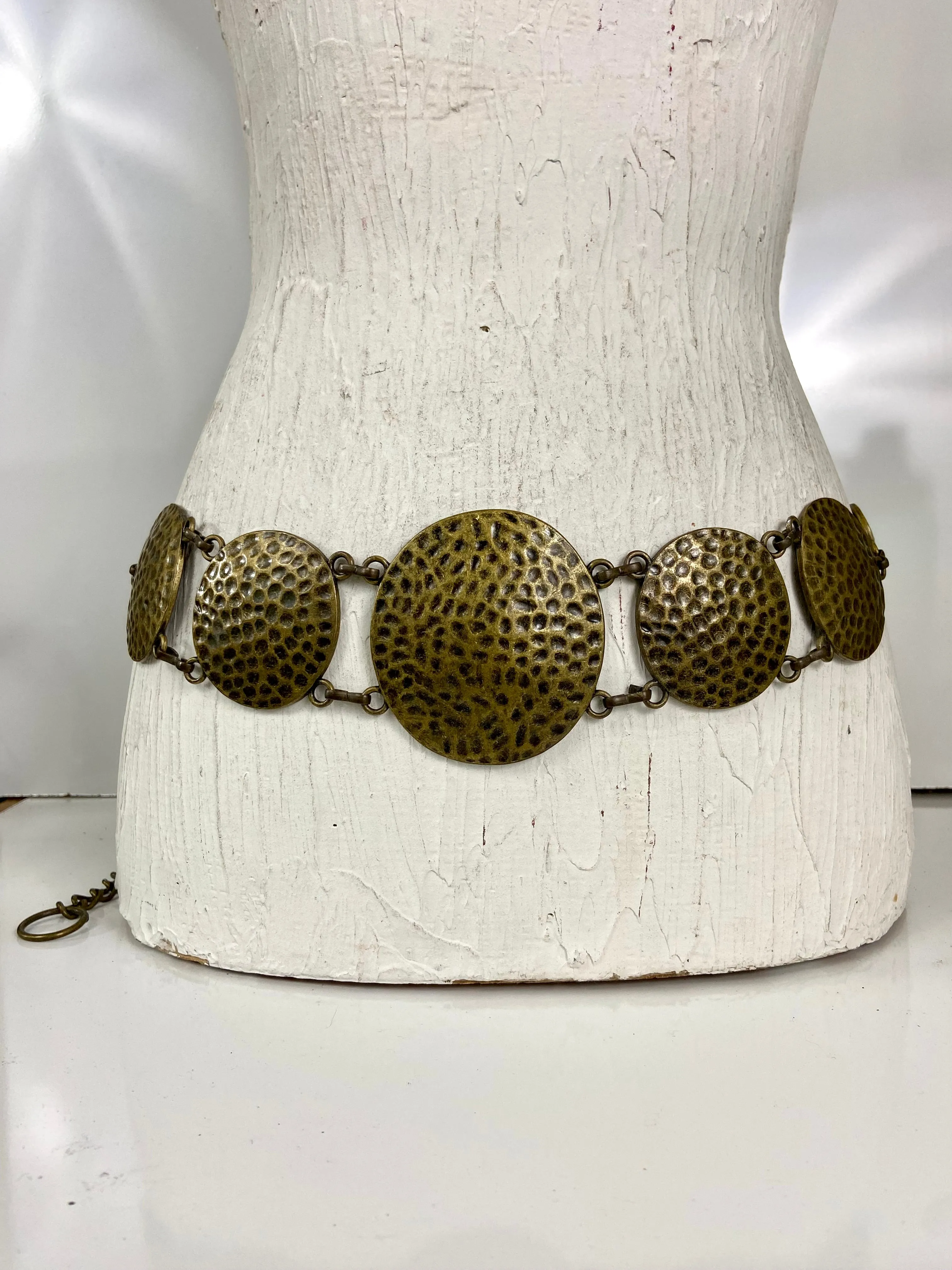 Bronze hammered circle belt