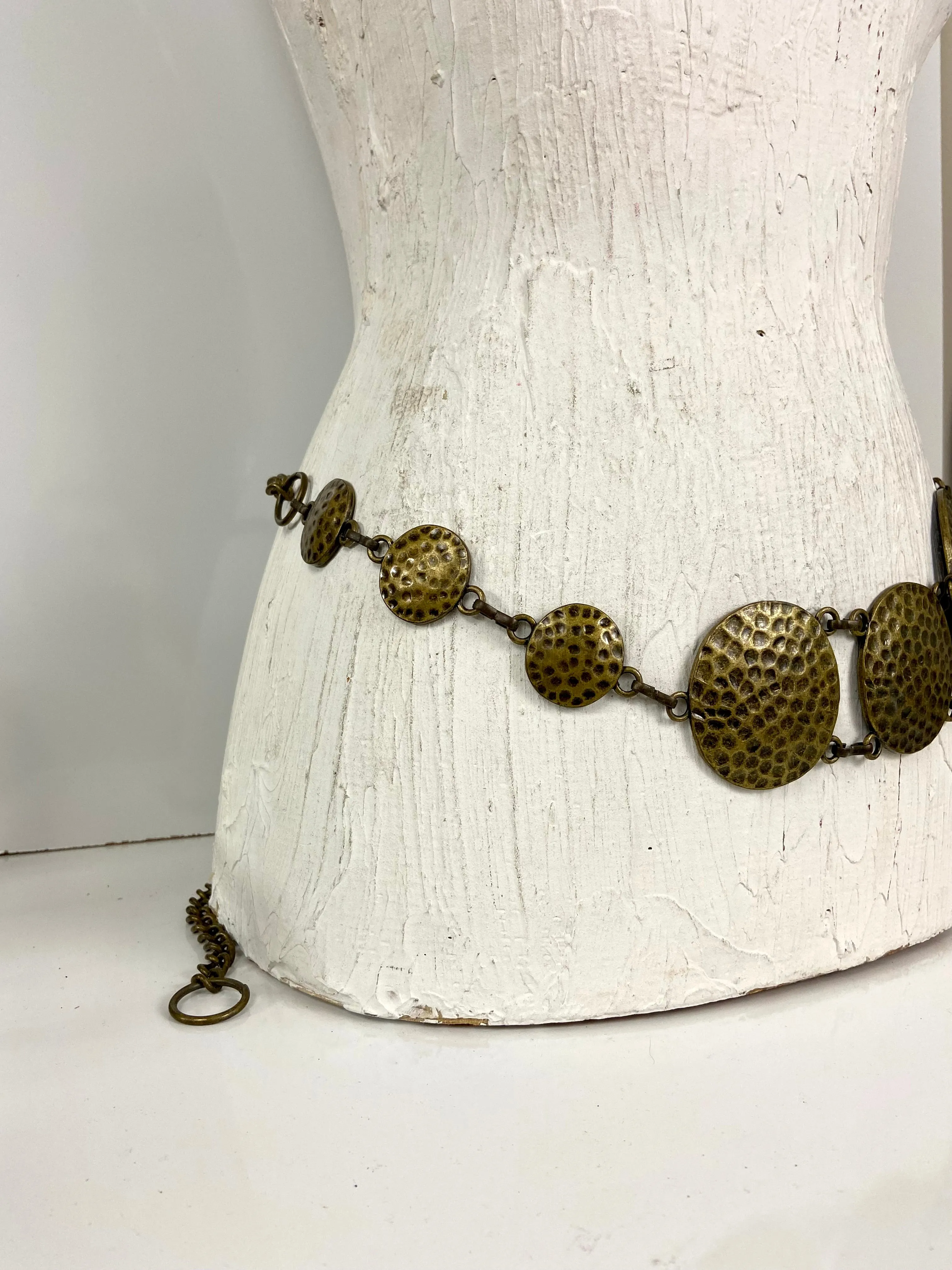 Bronze hammered circle belt