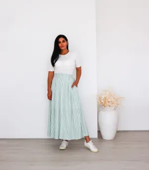 CANDY STRIPE MAXI SKIRT SS22