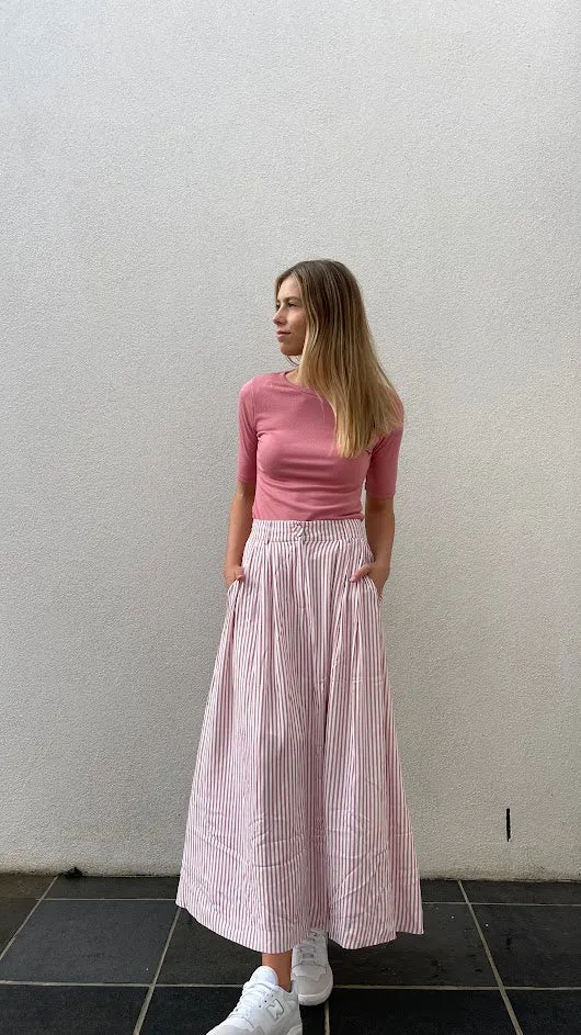 CANDY STRIPE MAXI SKIRT SS22