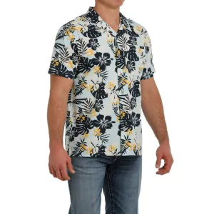 Cinch® Men's Camp Print Light Blue Button Down Shirt MTW1401002