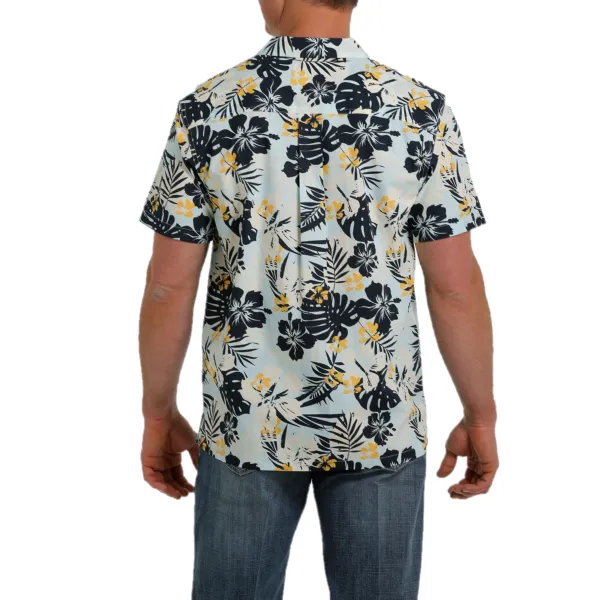 Cinch® Men's Camp Print Light Blue Button Down Shirt MTW1401002
