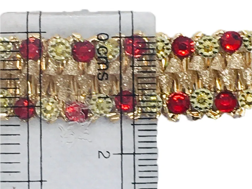 Deep Golden Red Fancy Stone Work Embroidered Border