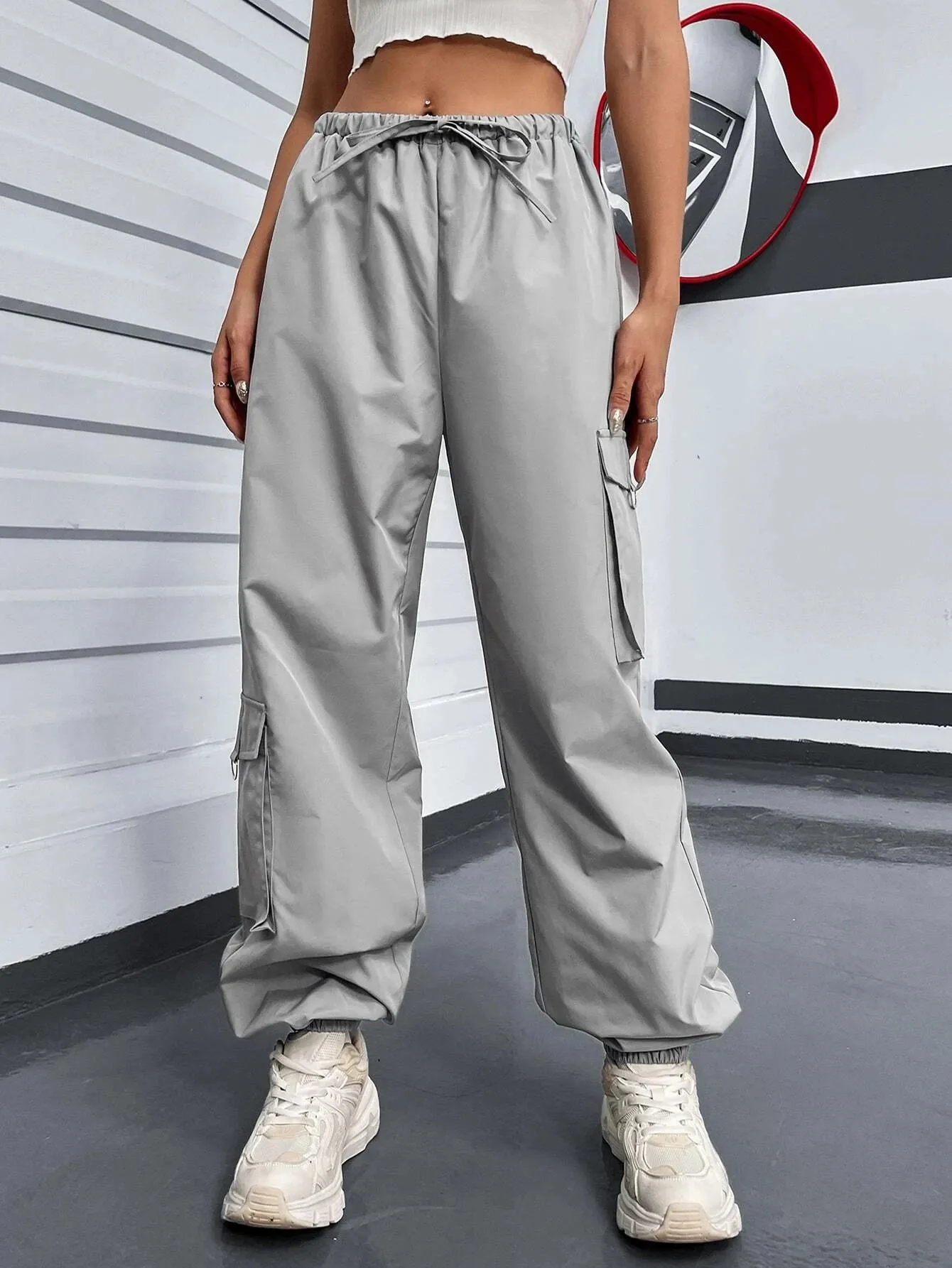 Drawstring Parachute Cargo Pant