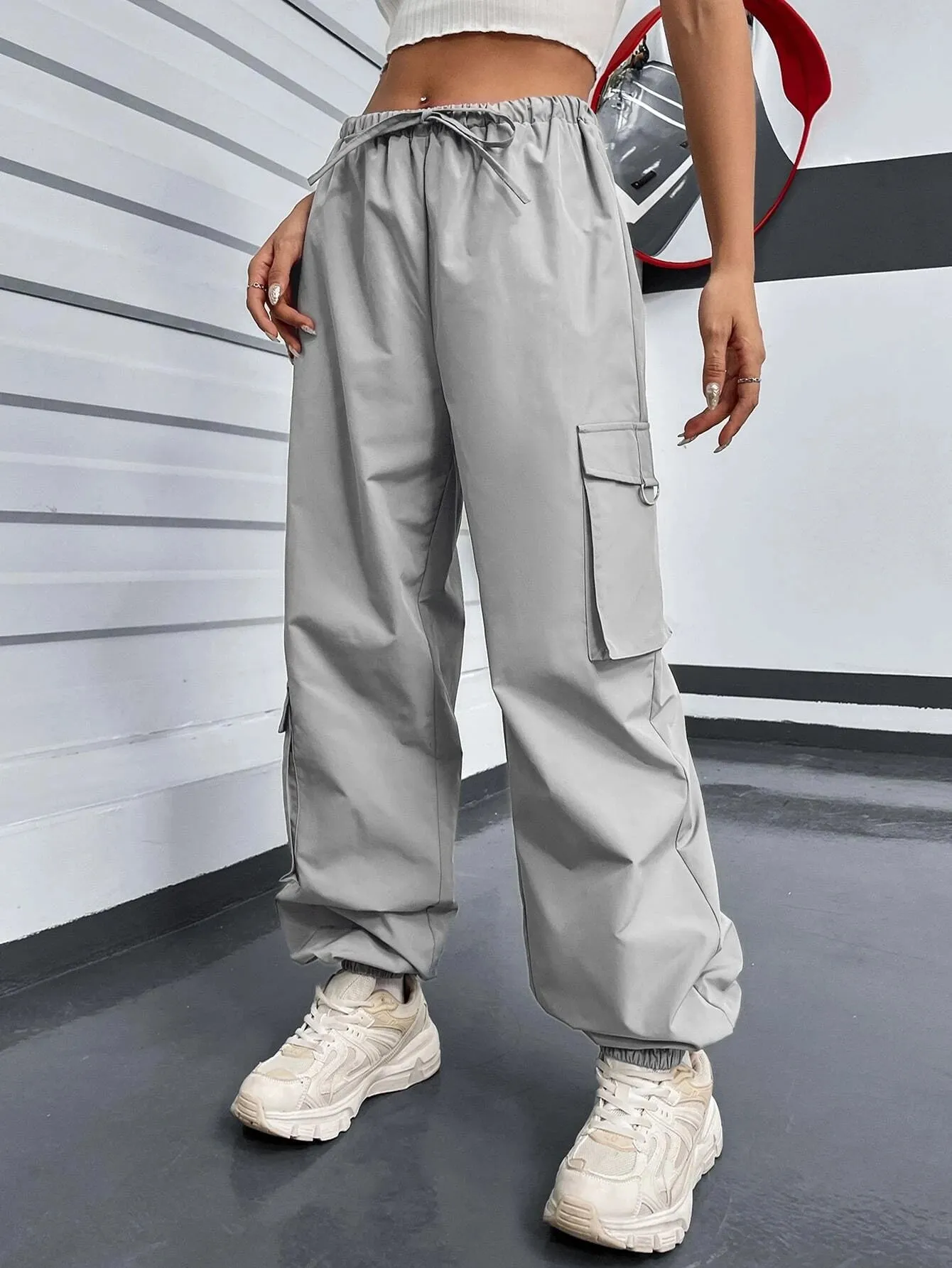 Drawstring Parachute Cargo Pant