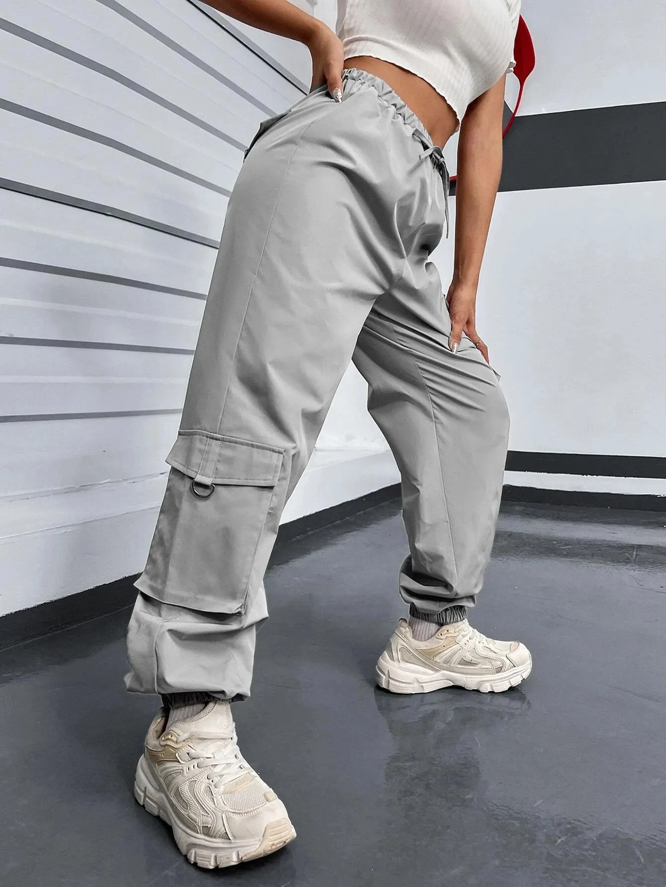 Drawstring Parachute Cargo Pant