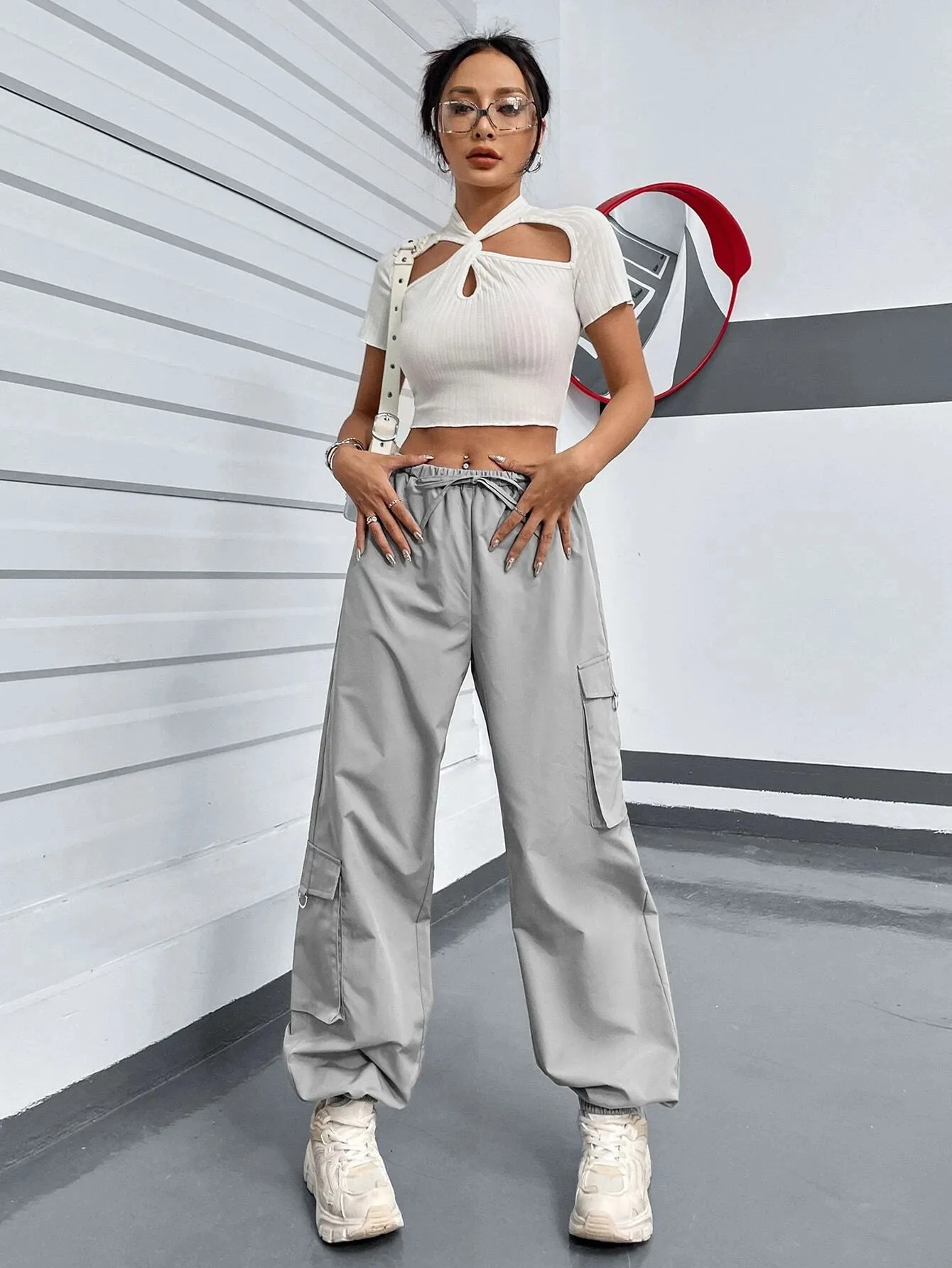 Drawstring Parachute Cargo Pant
