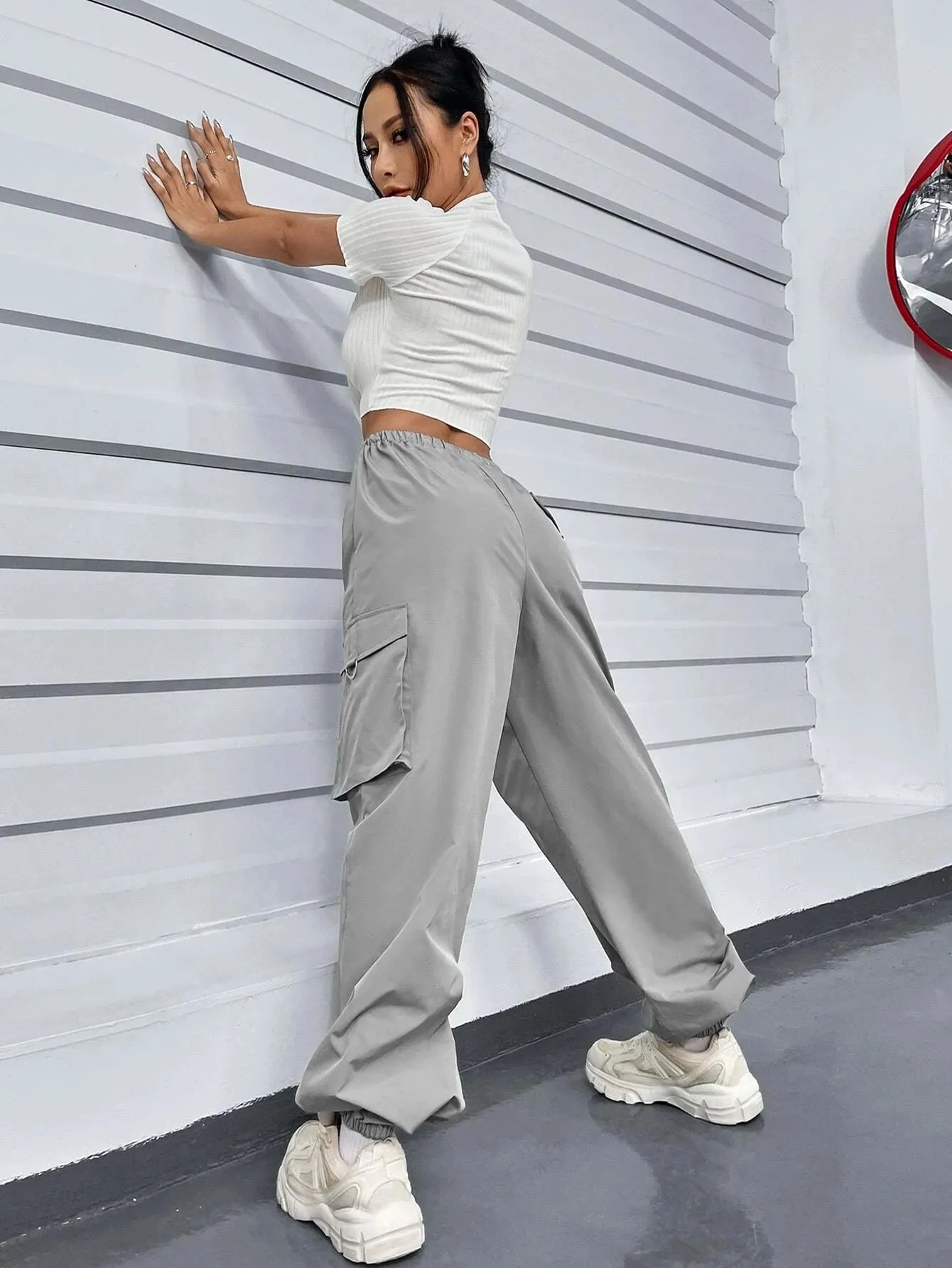 Drawstring Parachute Cargo Pant
