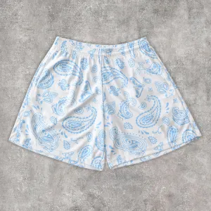 Fashion Cashew Floral Print Mesh Shorts
