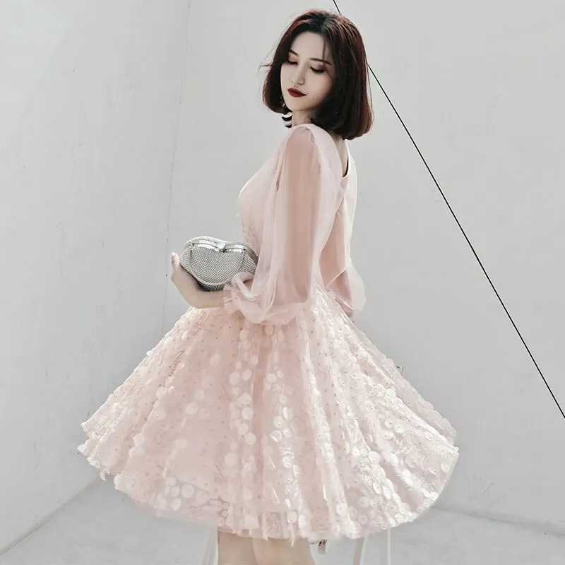 FashionSierra - Appliques Fashion V-Neck Full Sleeves A-Line Prom Gowns
