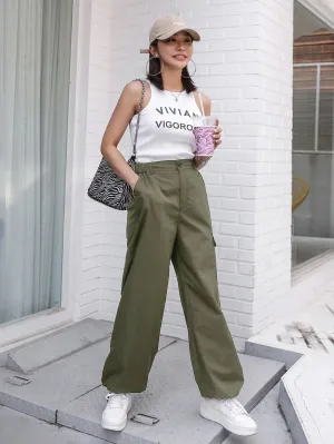 Flap Pocket Drawstring Cargo Pant