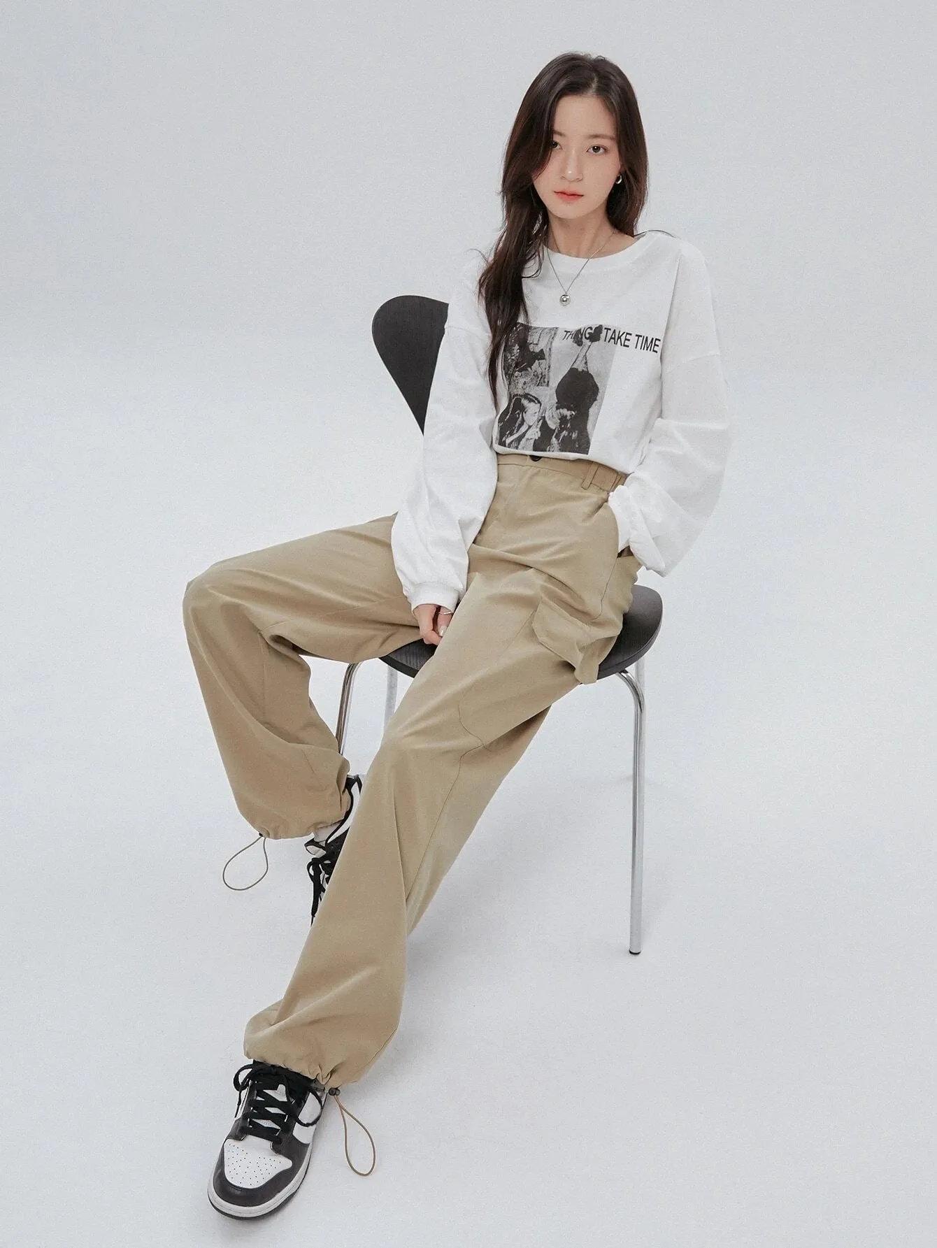 Flap Pocket Drawstring Cargo Pant
