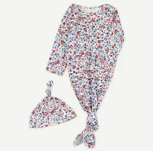 Floral Organic Cotton Gown Set