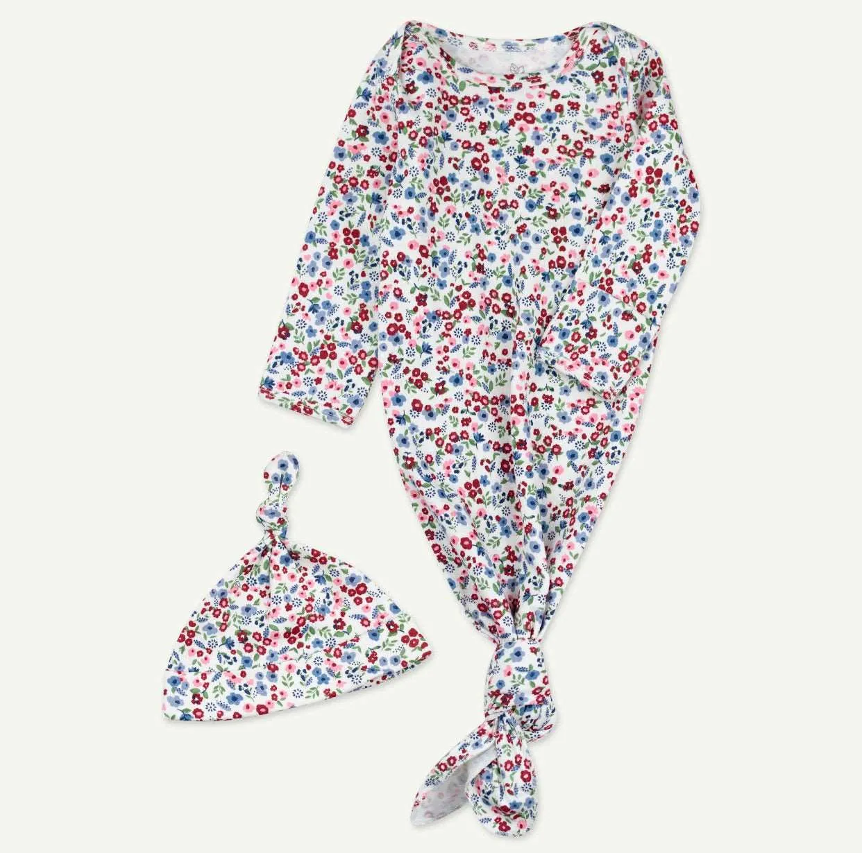 Floral Organic Cotton Gown Set