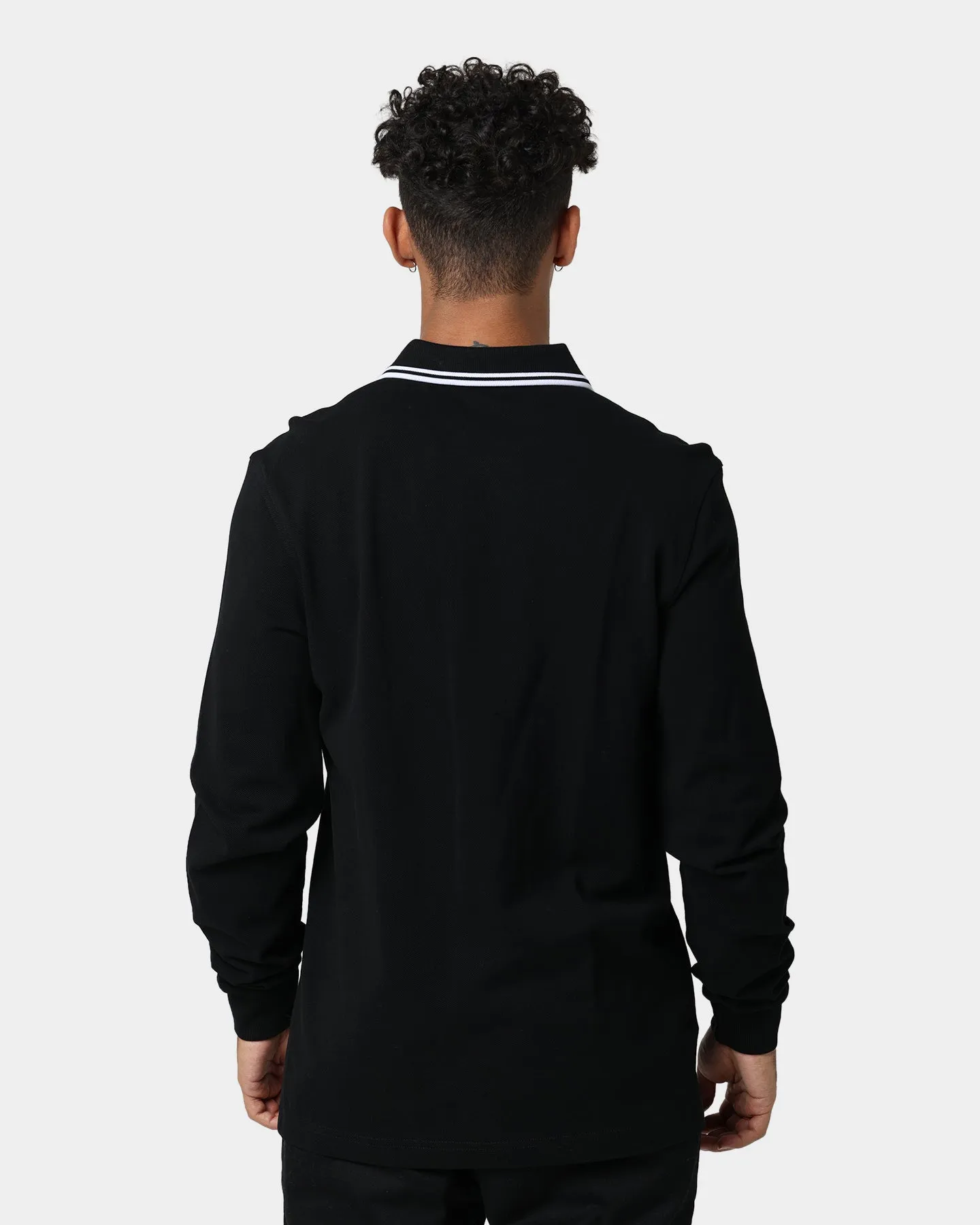 Fred Perry Long Sleeve Twin Tipped Polo Shirt Black