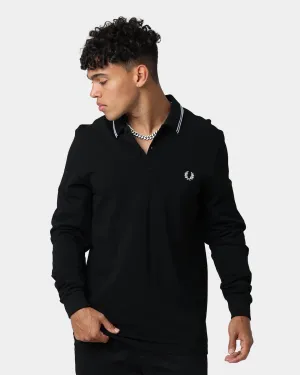 Fred Perry Long Sleeve Twin Tipped Polo Shirt Black