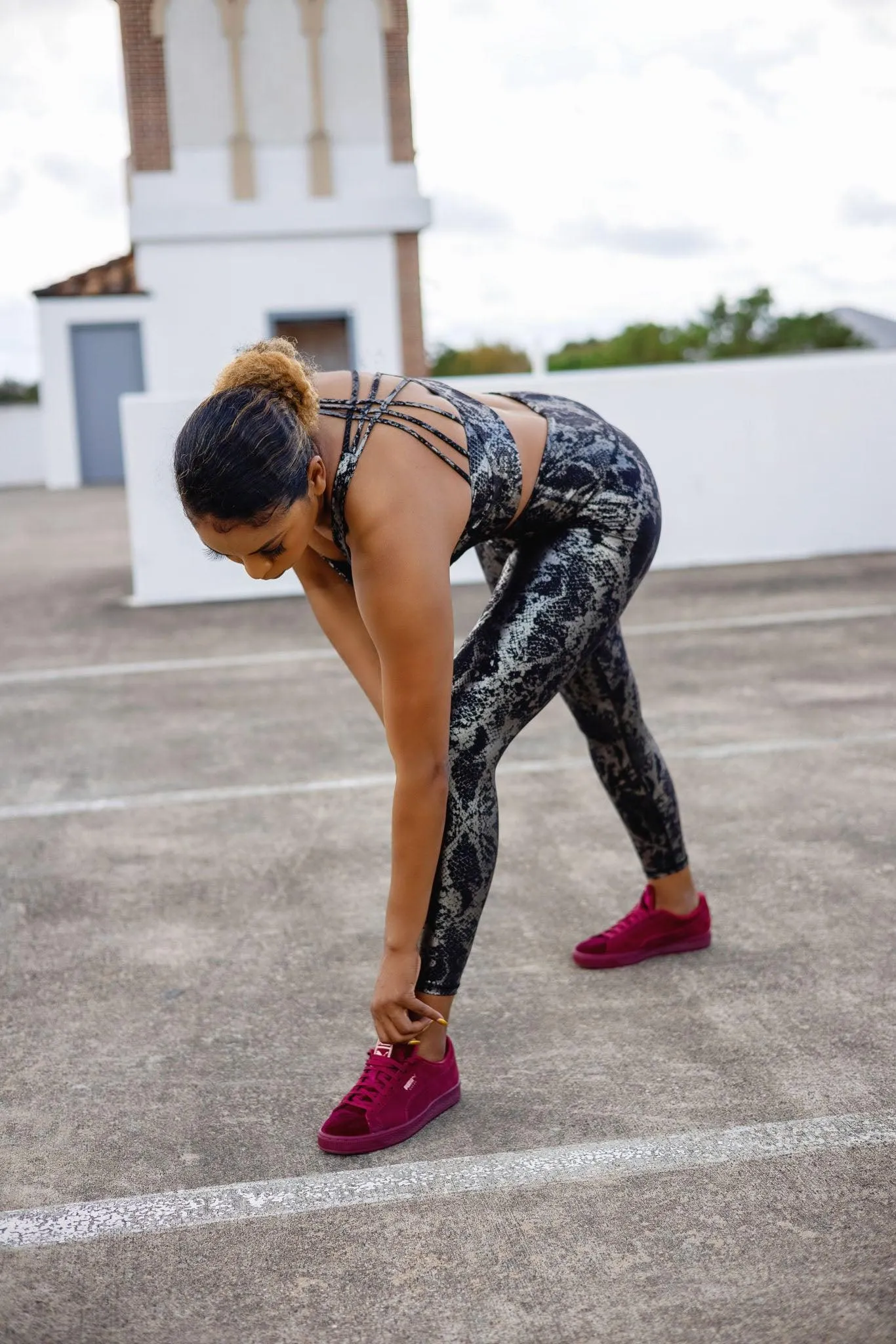 Get Me Bodied High Waist Leggings Set (Black/Silver)
