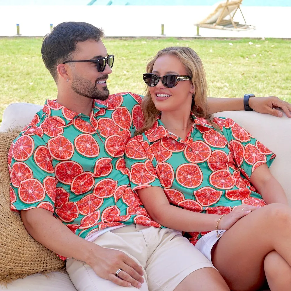 Groovy Grapefruit - Mens & Womens Golf Polo Shirts