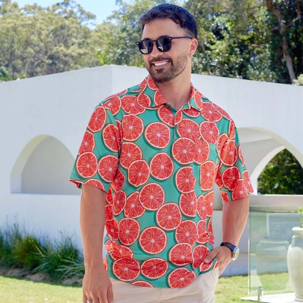 Groovy Grapefruit - Mens & Womens Golf Polo Shirts