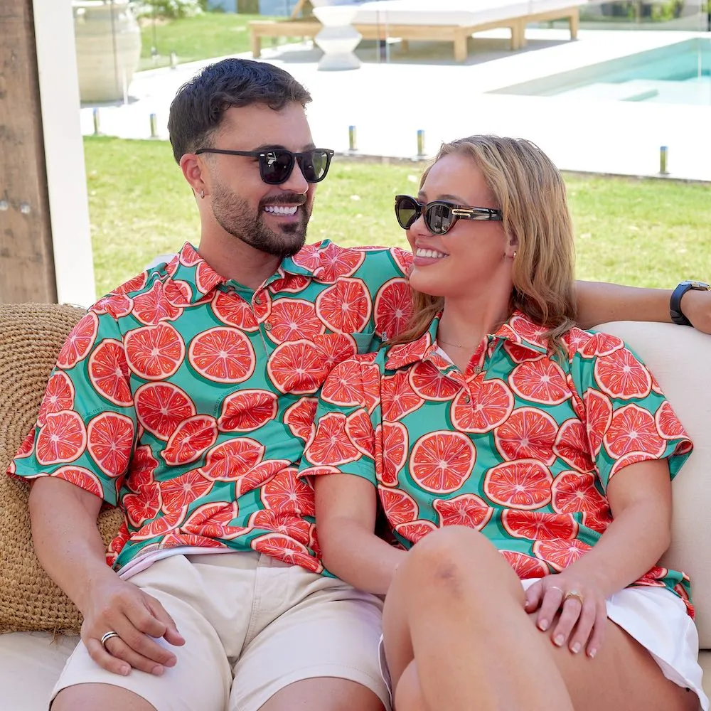 Groovy Grapefruit - Mens & Womens Golf Polo Shirts