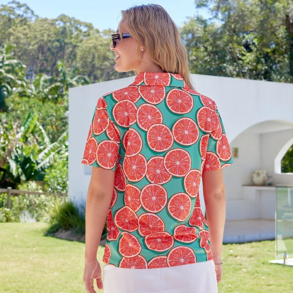 Groovy Grapefruit - Mens & Womens Golf Polo Shirts