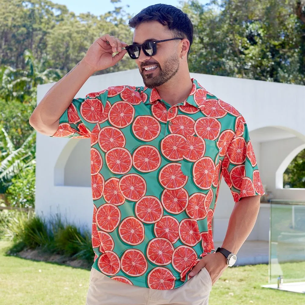Groovy Grapefruit - Mens & Womens Golf Polo Shirts
